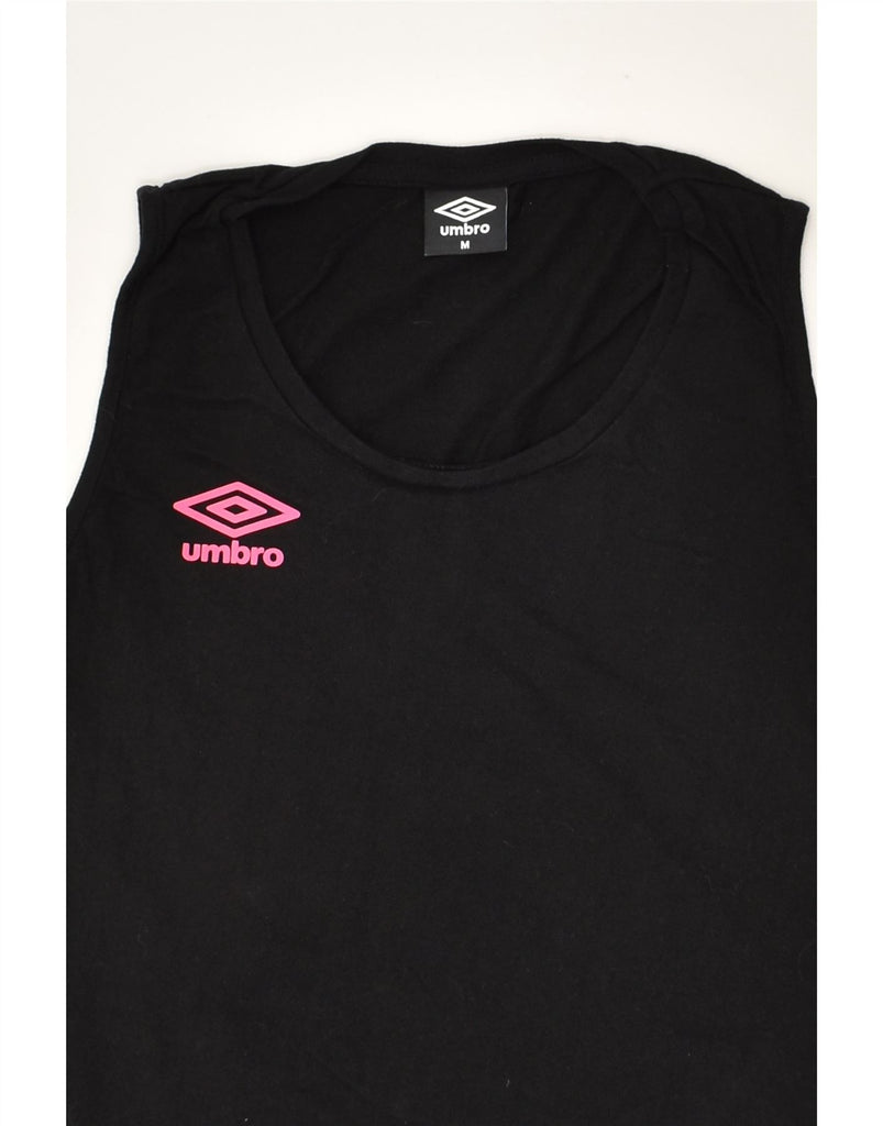 UMBRO Womens Vest Top UK 12  Medium Black Cotton | Vintage Umbro | Thrift | Second-Hand Umbro | Used Clothing | Messina Hembry 