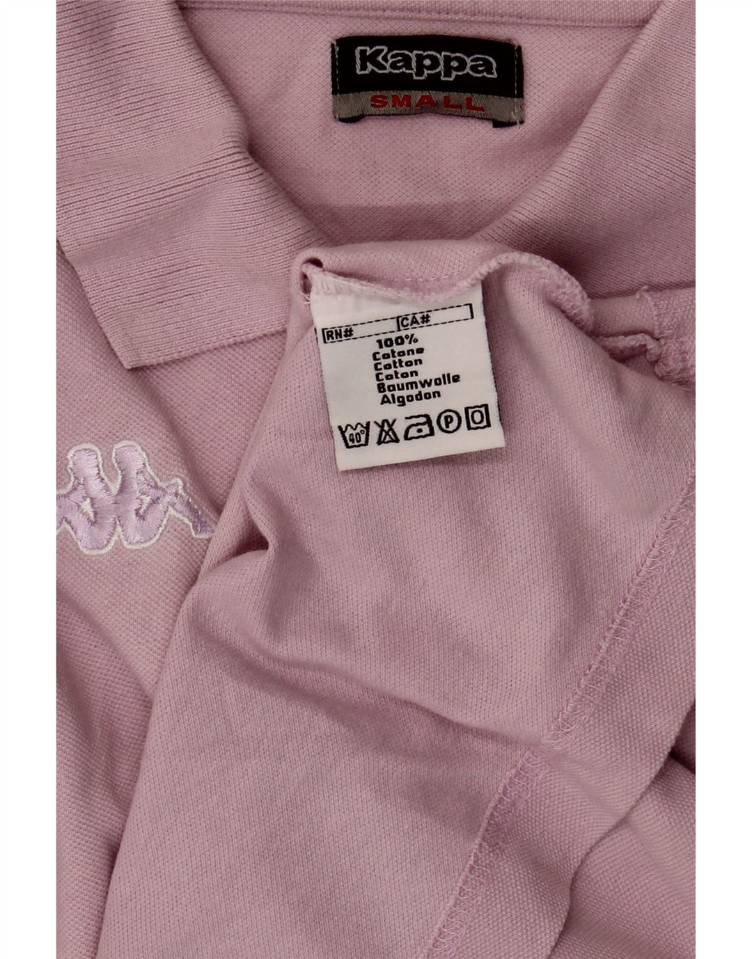 Kappa Womens Oversized Polo Shirt UK 10 Small Pink Cotton