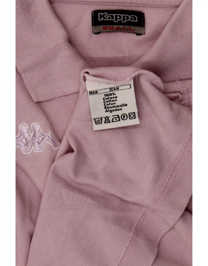 Kappa Womens Oversized Polo Shirt UK 10 Small Pink Cotton