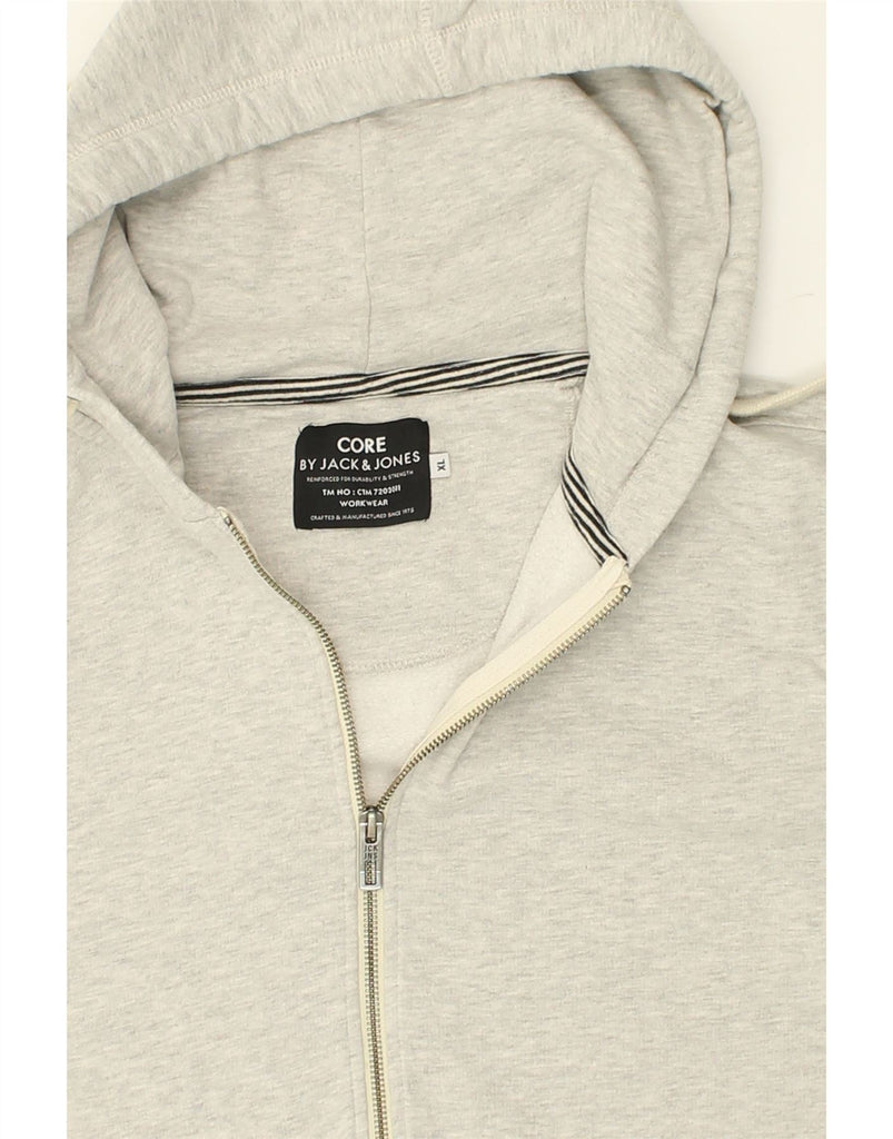 JACK & JONES Mens Slim Fit Zip Hoodie Sweater XL Grey Cotton | Vintage Jack & Jones | Thrift | Second-Hand Jack & Jones | Used Clothing | Messina Hembry 