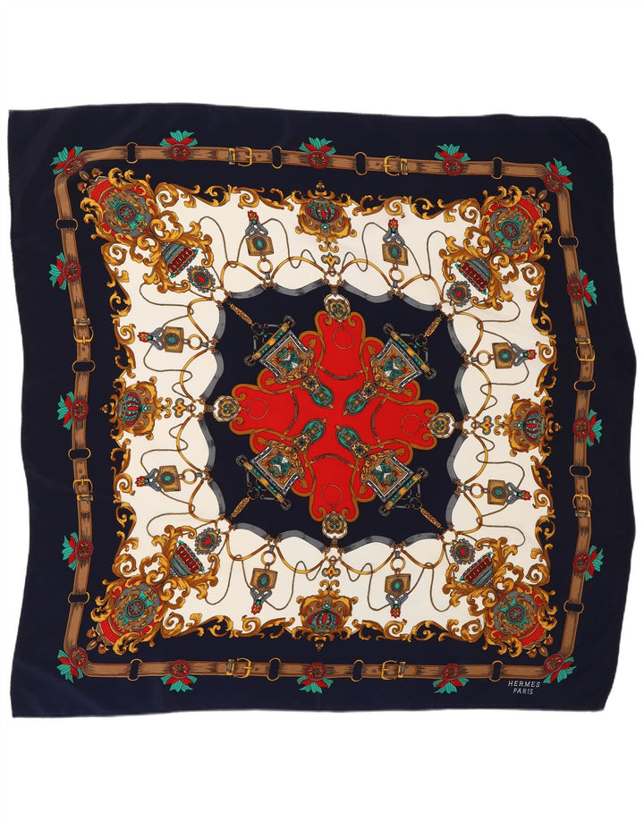 HERMES Womens Abstract Pattern Square Scarf One Size Multicoloured