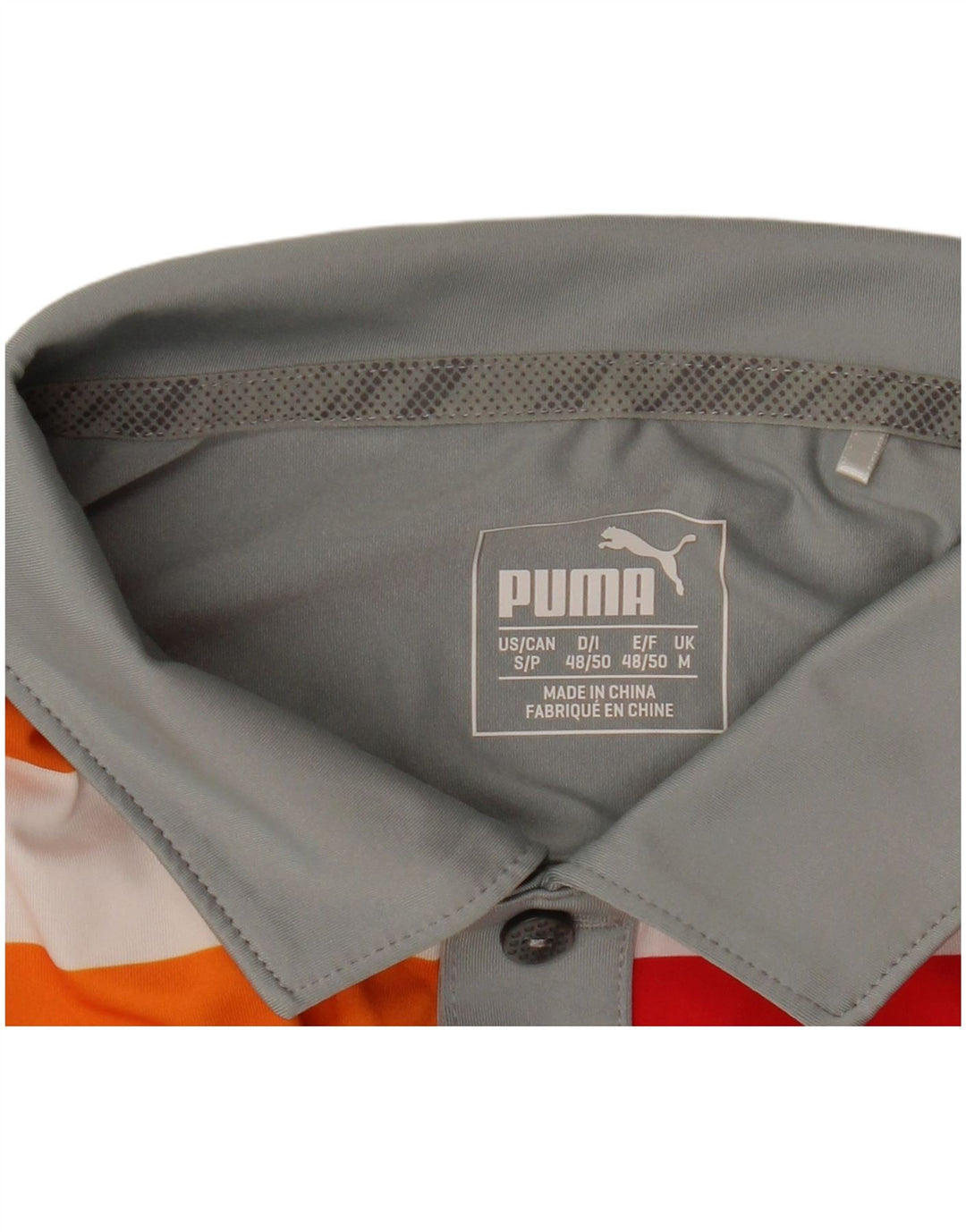 PUMA Mens Golf Graphic Polo Shirt Medium Grey Colourblock