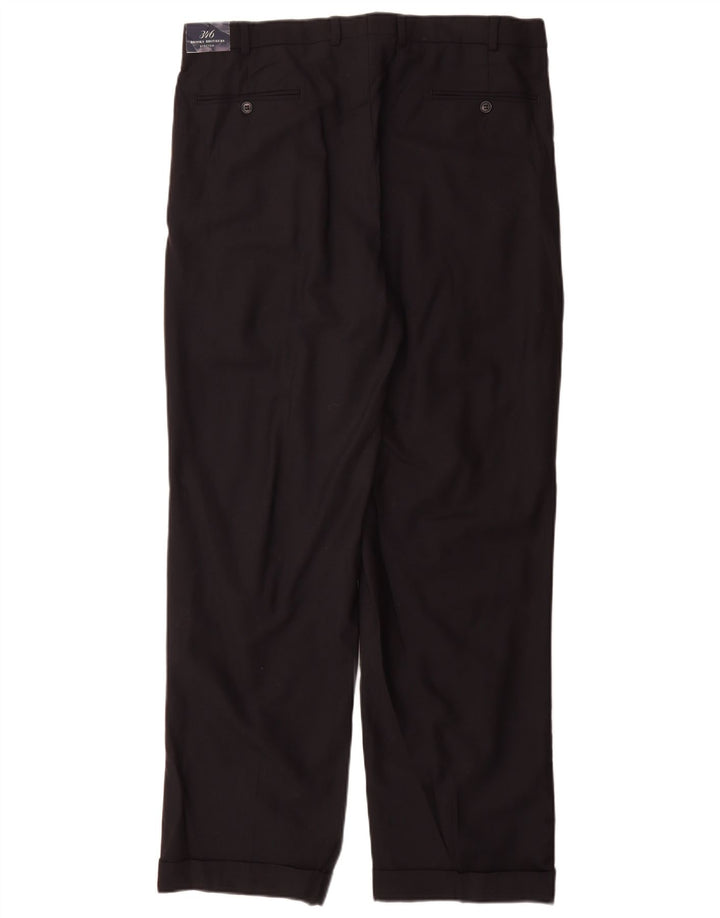 Brooks Brothers Mens 346 Pegged Suit Trousers W36 L32 Navy Blue Wool