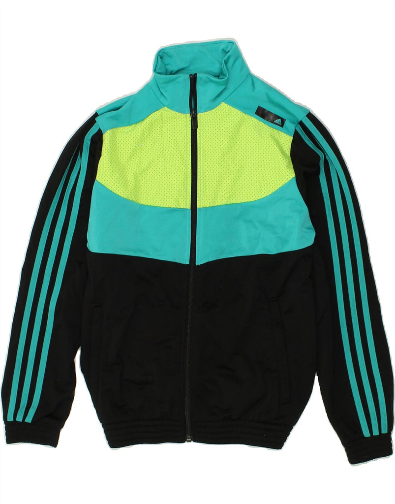 ADIDAS Boys Graphic Tracksuit Top Jacket 11-12 Years Green Colourblock | Vintage Adidas | Thrift | Second-Hand Adidas | Used Clothing | Messina Hembry 