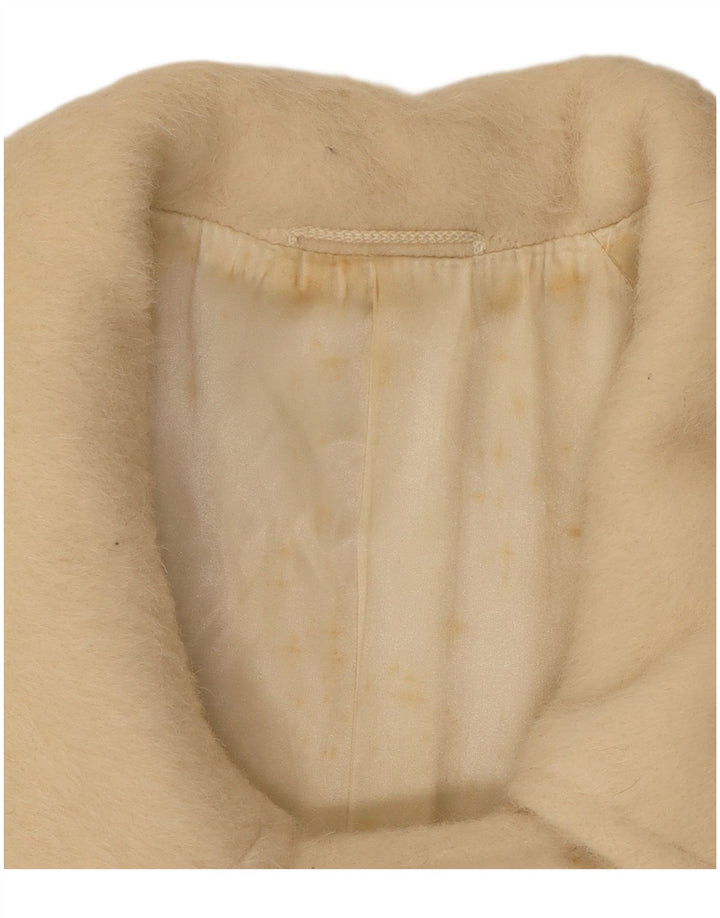 Max Mara Womens Double Breasted Coat UK 10 Small Off White Classic