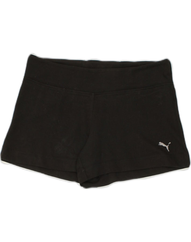 PUMA Womens Sport Shorts UK 10 Small Black | Vintage Puma | Thrift | Second-Hand Puma | Used Clothing | Messina Hembry 