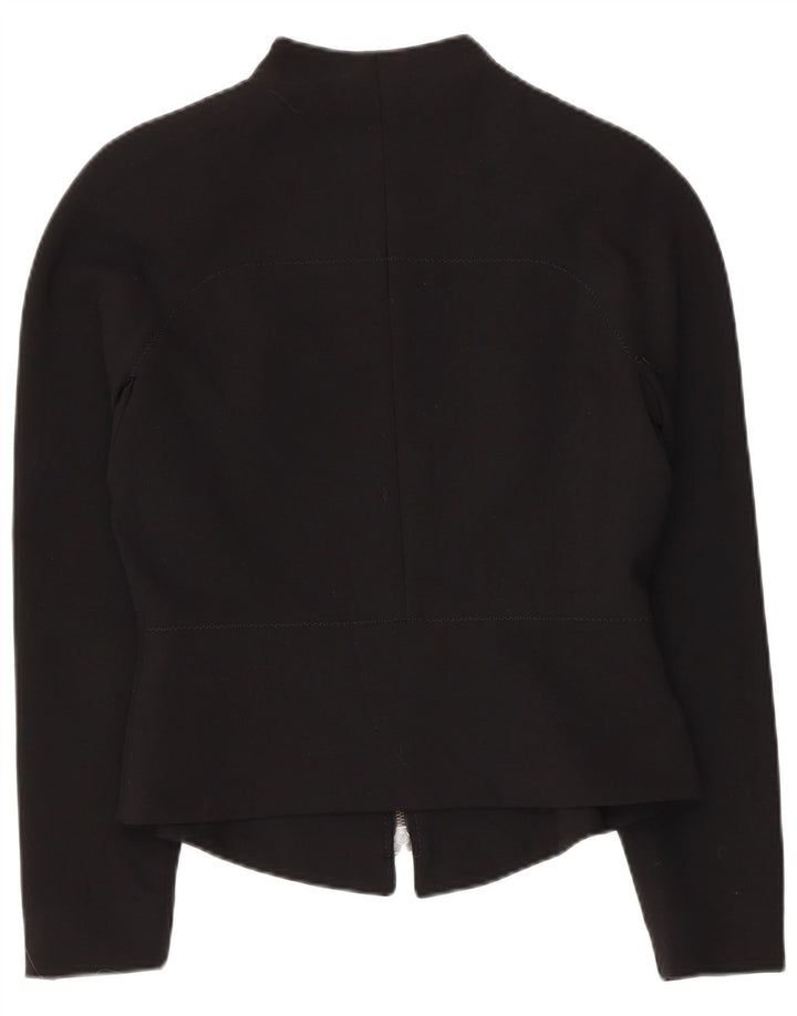 VINTAGE Womens Blazer Jacket UK 10 Small Black Polyester