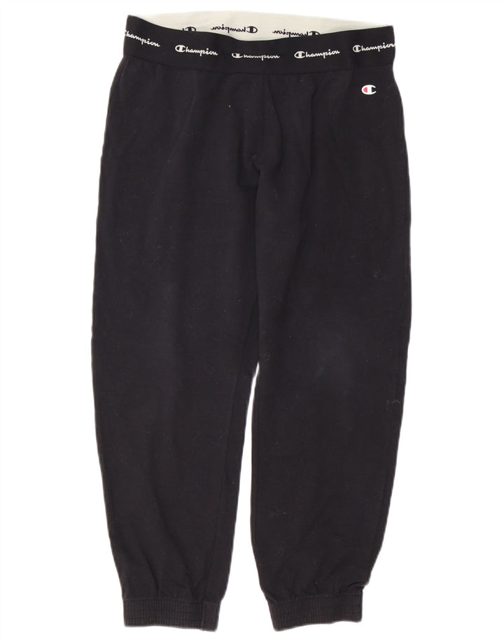 CHAMPION Womens Graphic Tracksuit Trousers Joggers UK 14 Medium  Black
