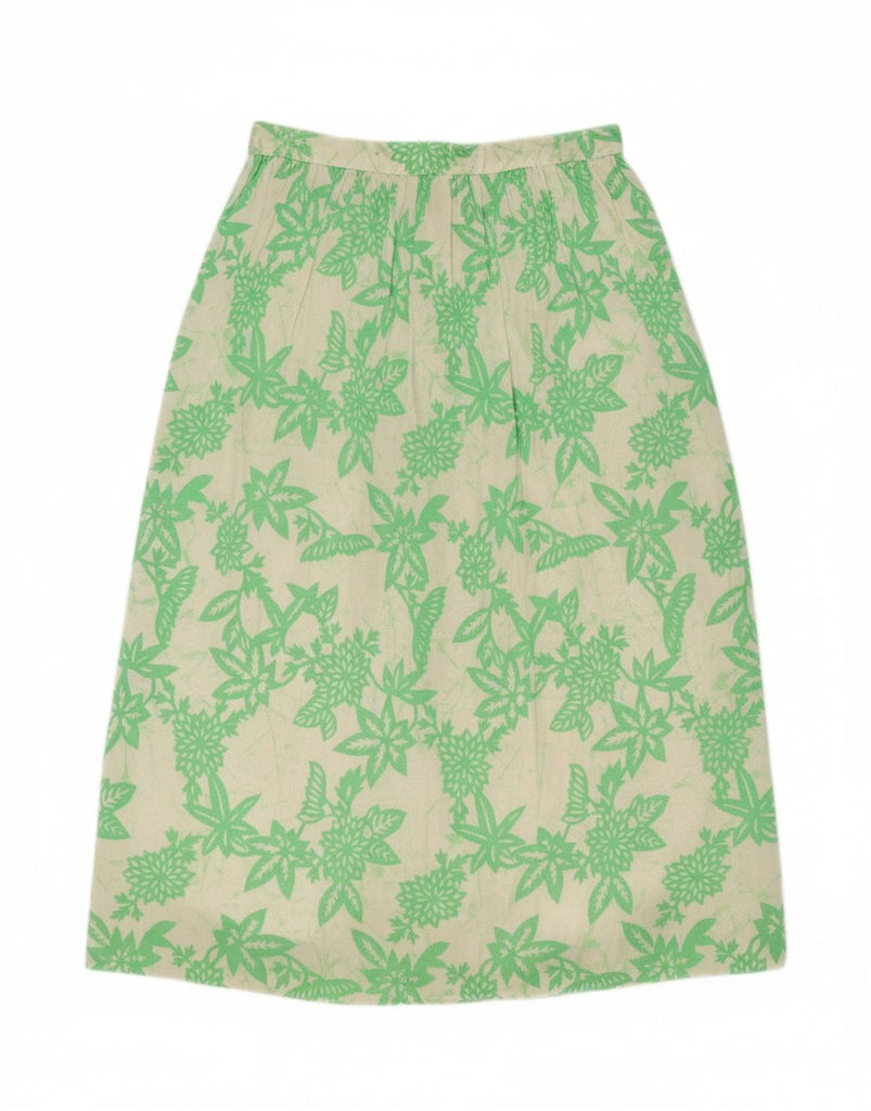VINTAGE Womens 2 Piece Skirt Set IT 42 Medium W26  Green Floral Viscose Vintage Vintage and Second-Hand Vintage from Messina Hembry 