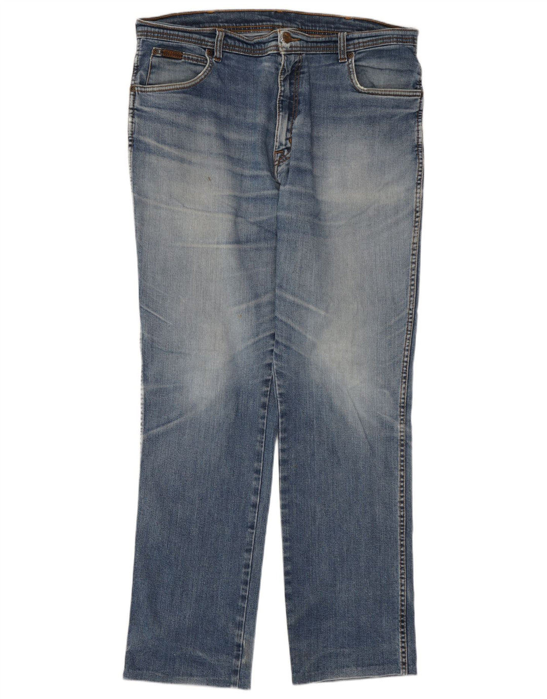 Wrangler Mens Straight Jeans W38 L31 Blue Cotton
