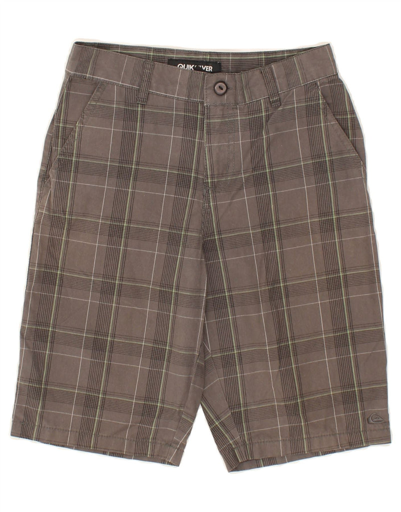 QUIKSILVER Boys Chino Shorts 11-12 Years W26  Grey Check Cotton | Vintage Quiksilver | Thrift | Second-Hand Quiksilver | Used Clothing | Messina Hembry 