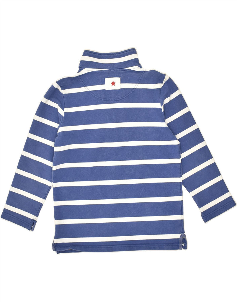 JOULES Girls Zip Neck Sweatshirt Jumper 9-10 Years Blue Striped Cotton | Vintage Joules | Thrift | Second-Hand Joules | Used Clothing | Messina Hembry 