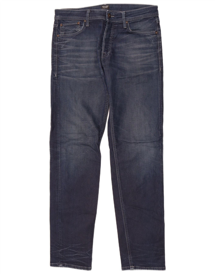 Jack & Jones Mens Slim Jeans W32 L34 Blue Cotton