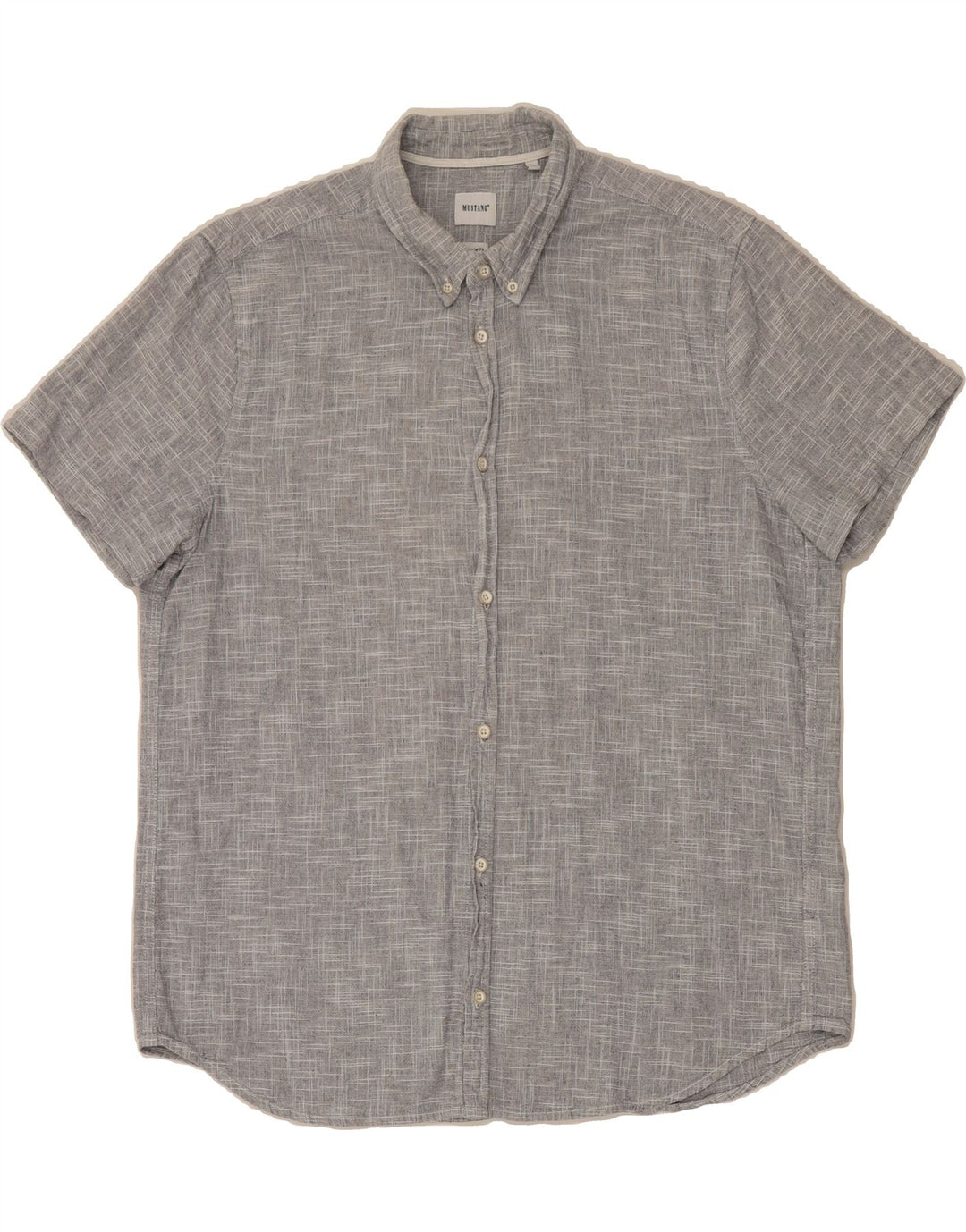 MUSTANG Mens Regular Fit Short Sleeve Shirt XL Grey Cotton Vintage Mustang and Second-Hand Mustang from Messina Hembry 