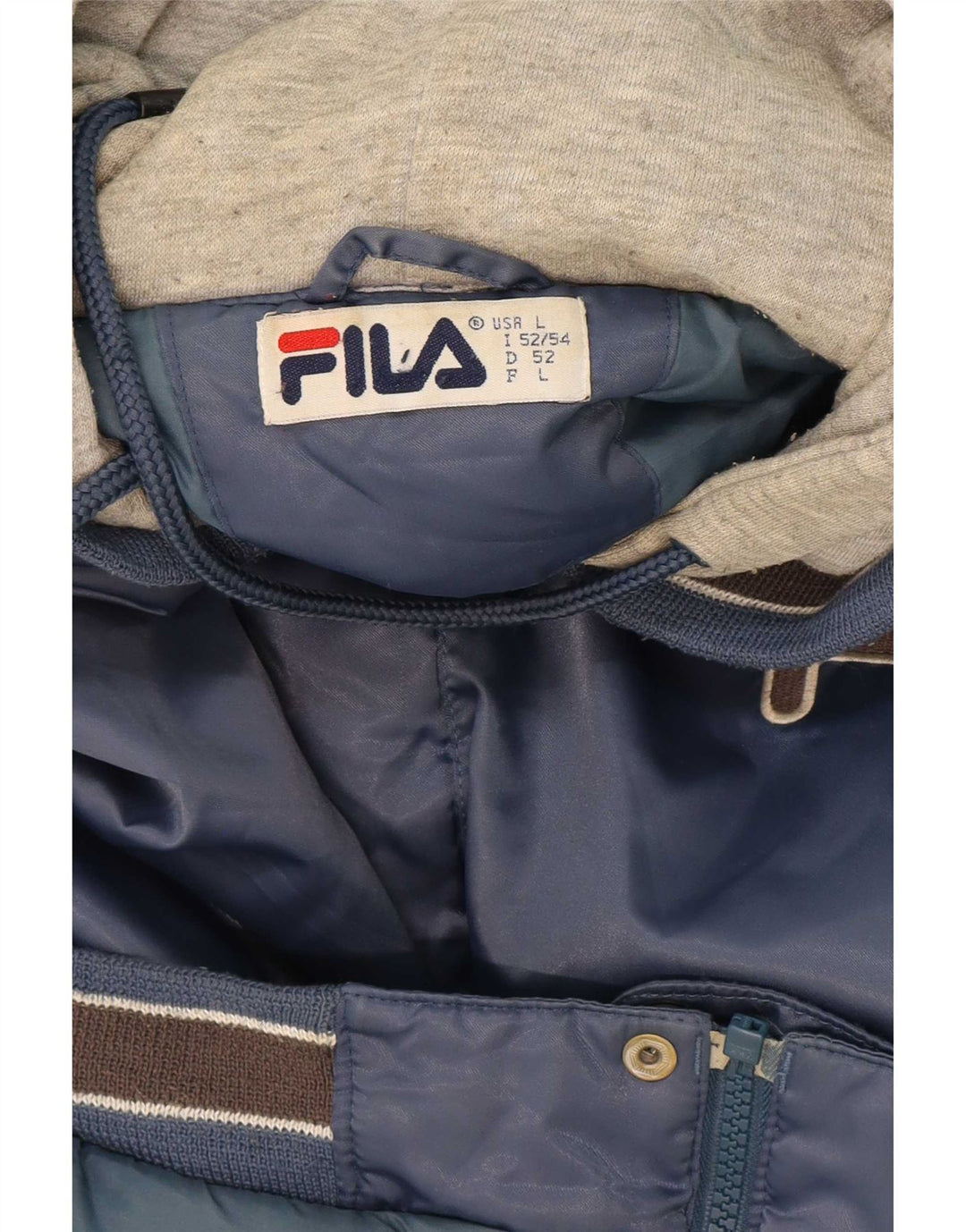 Fila Mens Graphic Tracksuit Top Jacket Large Navy Blue Colourblock
