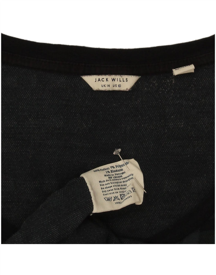 Jack Wills Womens A-Line Dress UK 14 Large Navy Blue Check Cotton