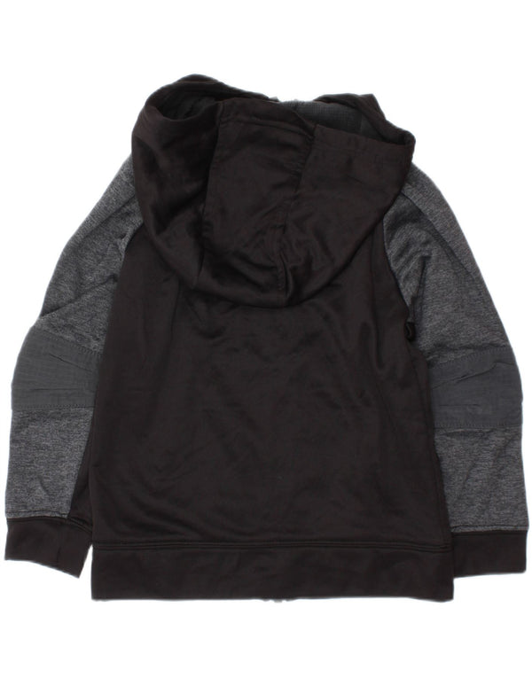 Russell Athletic Boys Zip Hoodie Sweater 4-5 Years XS Black Colourblock