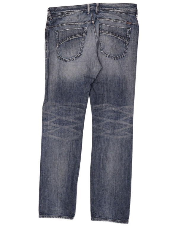 Diesel Mens Iakop Regular Slim Tapered Jeans W34 L34 Blue Cotton