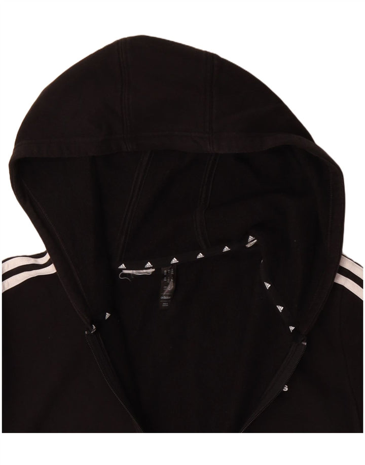 ADIDAS Boys Zip Hoodie Sweater 13-14 Years Black