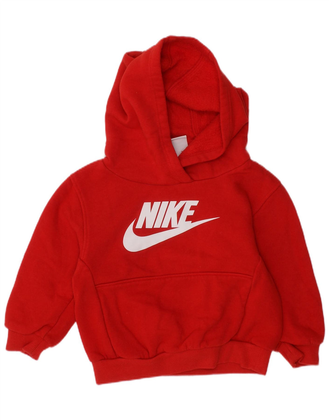 NIKE Baby Boys Graphic Hoodie Jumper 12-18 Months Red Cotton