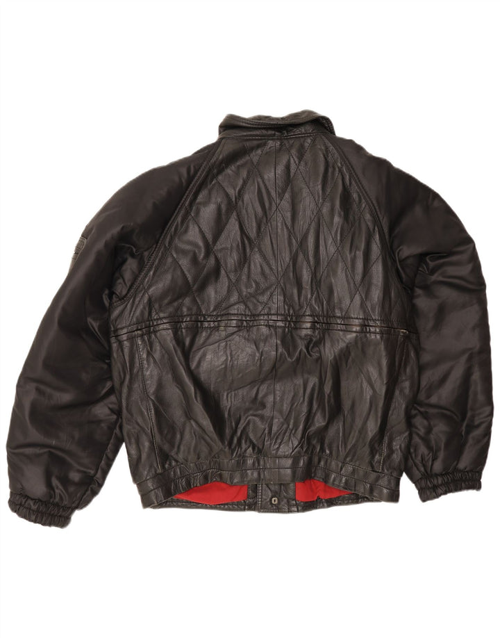 Pollini Mens Leather Jacket UK 40 Large Black