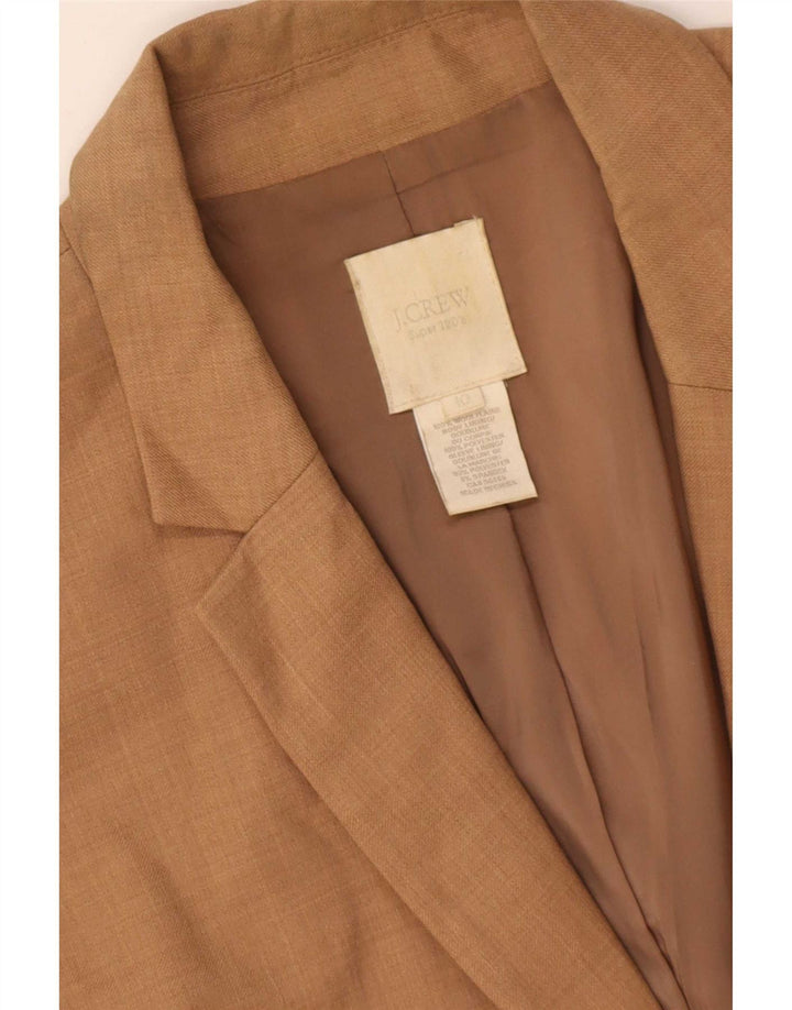 J. Crew Womens 2 Button Blazer Jacket US 10 Large Brown Wool