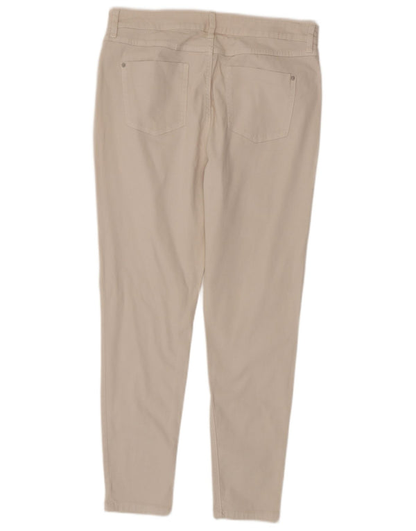 Marks & Spencer Womens Skinny Jeans UK 14 Large W34 L28 Beige Cotton