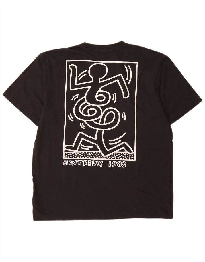 Gap Mens Graphic T-Shirt Top Medium Black Cotton