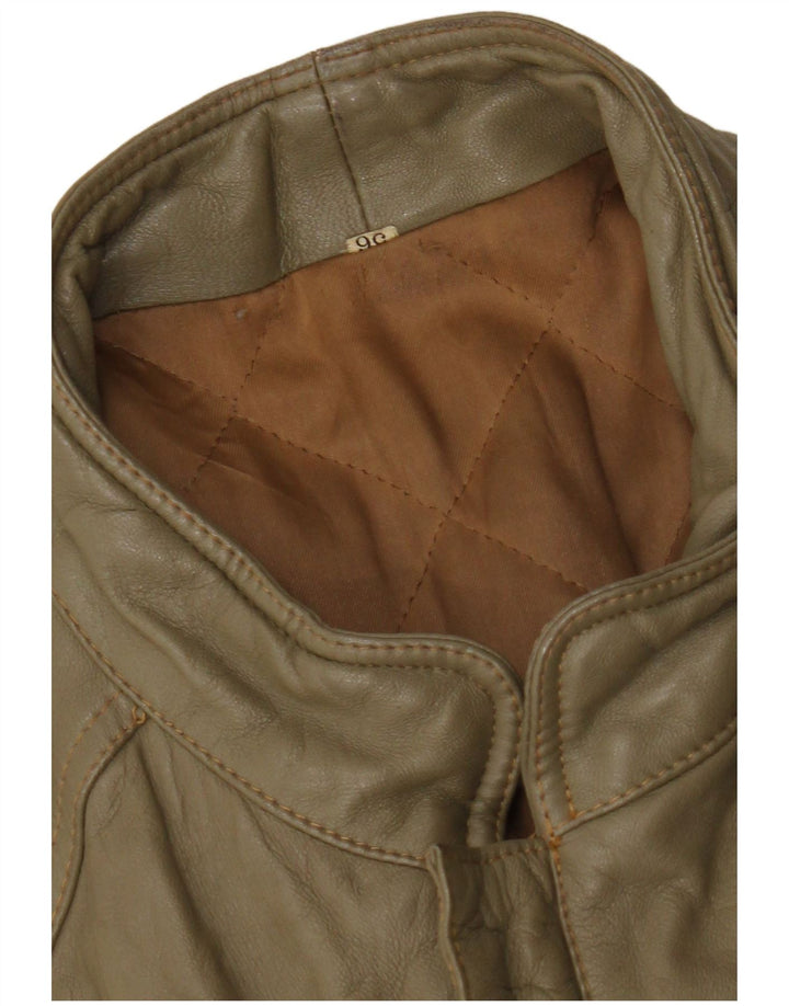 Vintage Mens UK 38 Medium Khaki Leather
