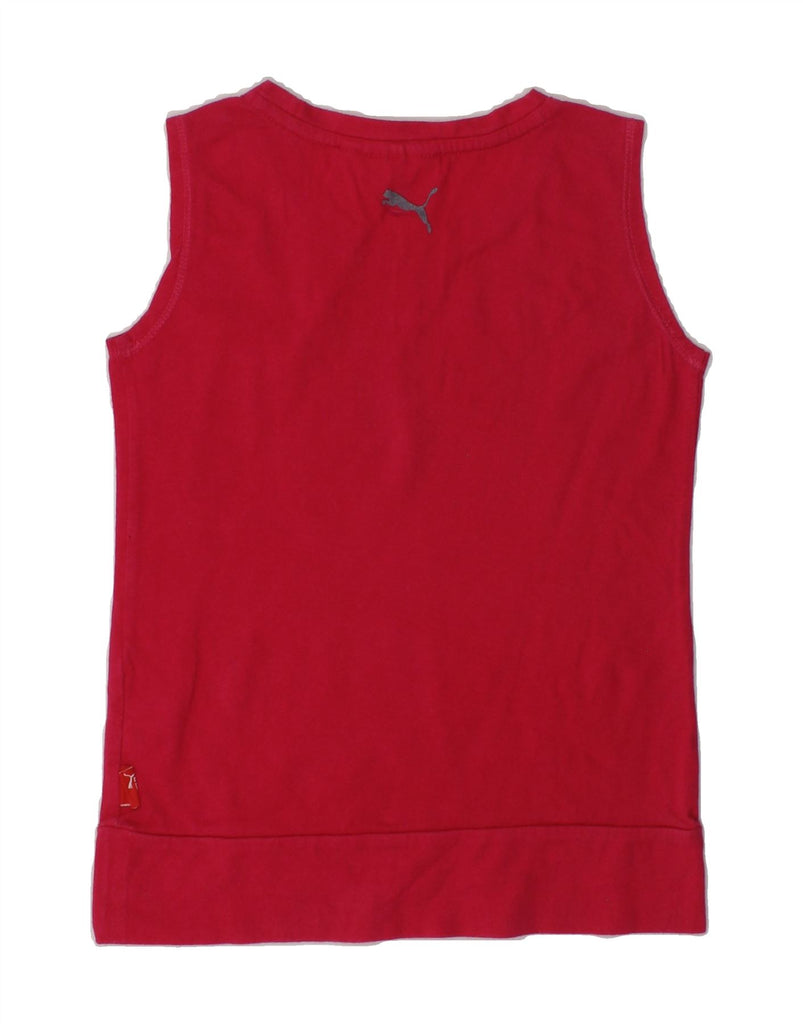 PUMA Girls Graphic Vest Top 5-6 Years Red Cotton | Vintage Puma | Thrift | Second-Hand Puma | Used Clothing | Messina Hembry 