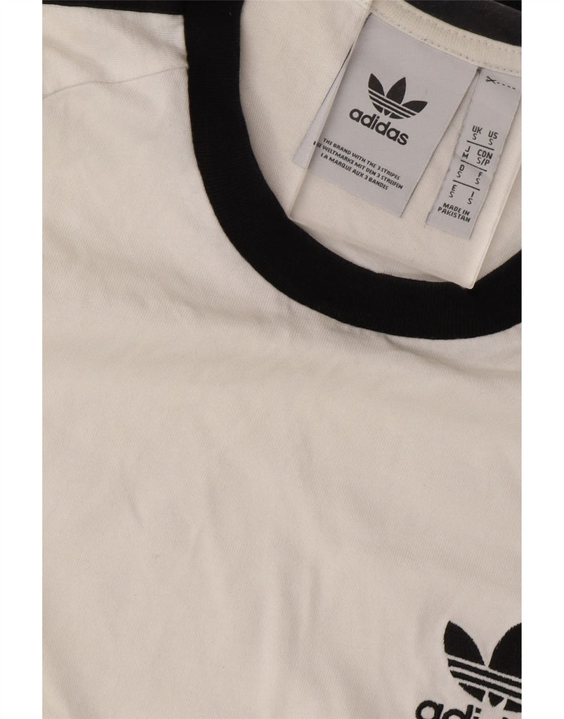 ADIDAS Mens T-Shirt Top Small White Cotton Vintage Adidas and Second-Hand Adidas from Messina Hembry 