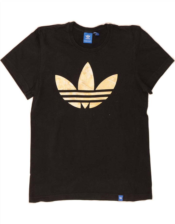 ADIDAS Mens Graphic T-Shirt Top Small Black Cotton Vintage Adidas and Second-Hand Adidas from Messina Hembry 