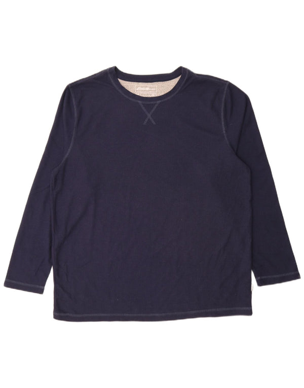 Eddie Bauer Mens Top Long Sleeve XL Navy Blue Polyester