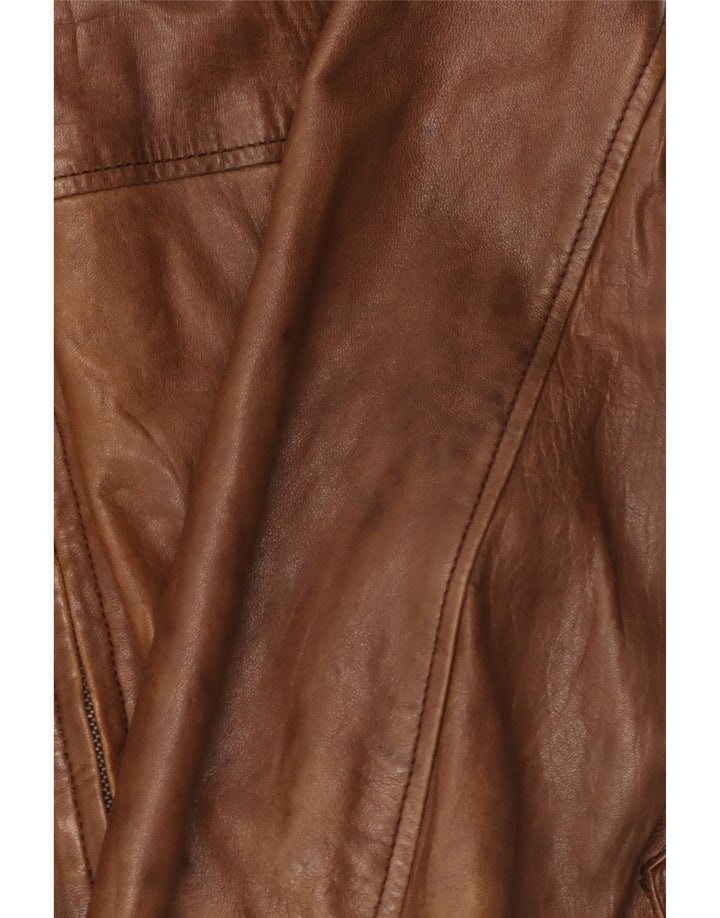 Conbipel Mens Leather Jacket IT 54 2XL Brown Leather