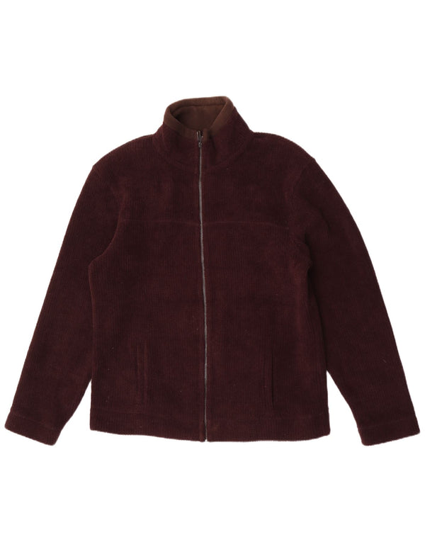 Marks & Spencer Mens Fleece Jacket UK 38 Medium Brown Polyester