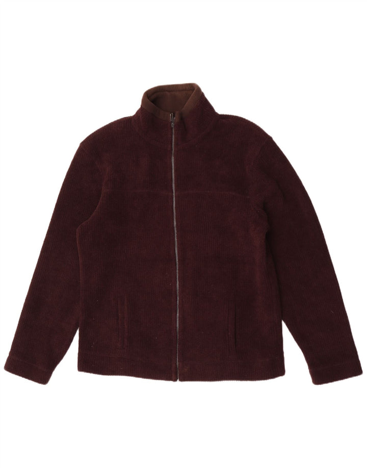Marks & Spencer Mens Fleece Jacket UK 38 Medium Brown Polyester