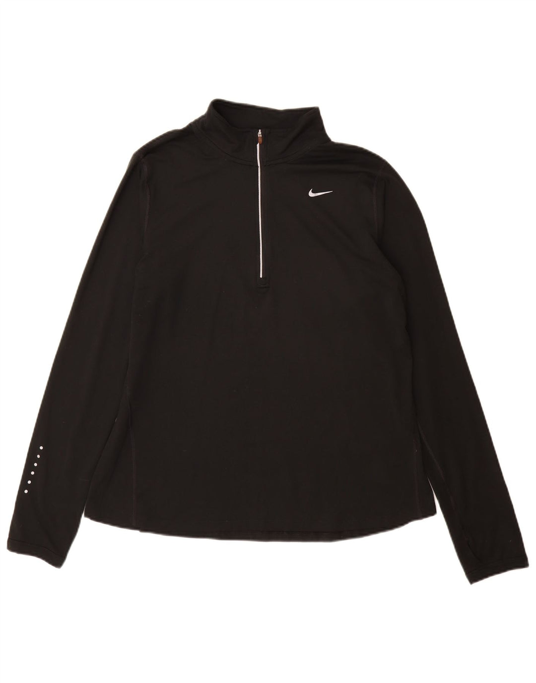 Nike Womens Dri Fit Zip Neck Pullover Tracksuit Top UK 16 Large Black