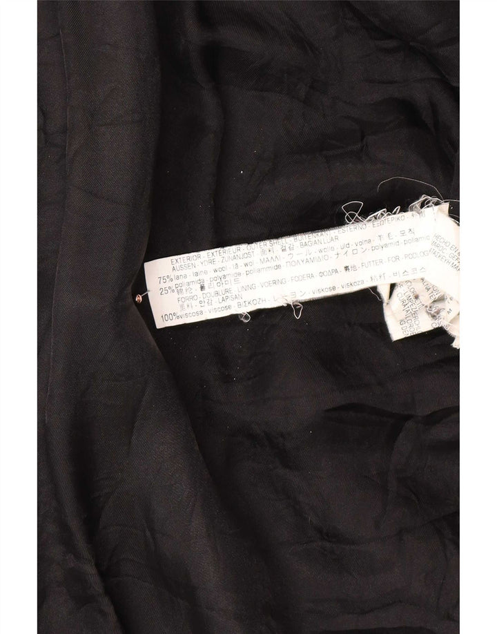Zara Womens Overcoat UK 14 Medium Black Wool
