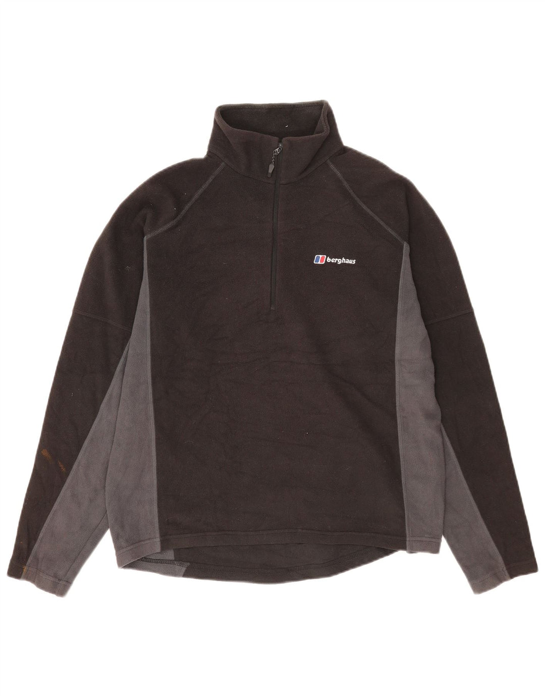 Berghaus Mens Zip Neck Fleece Jumper Large Black Colourblock Polyester