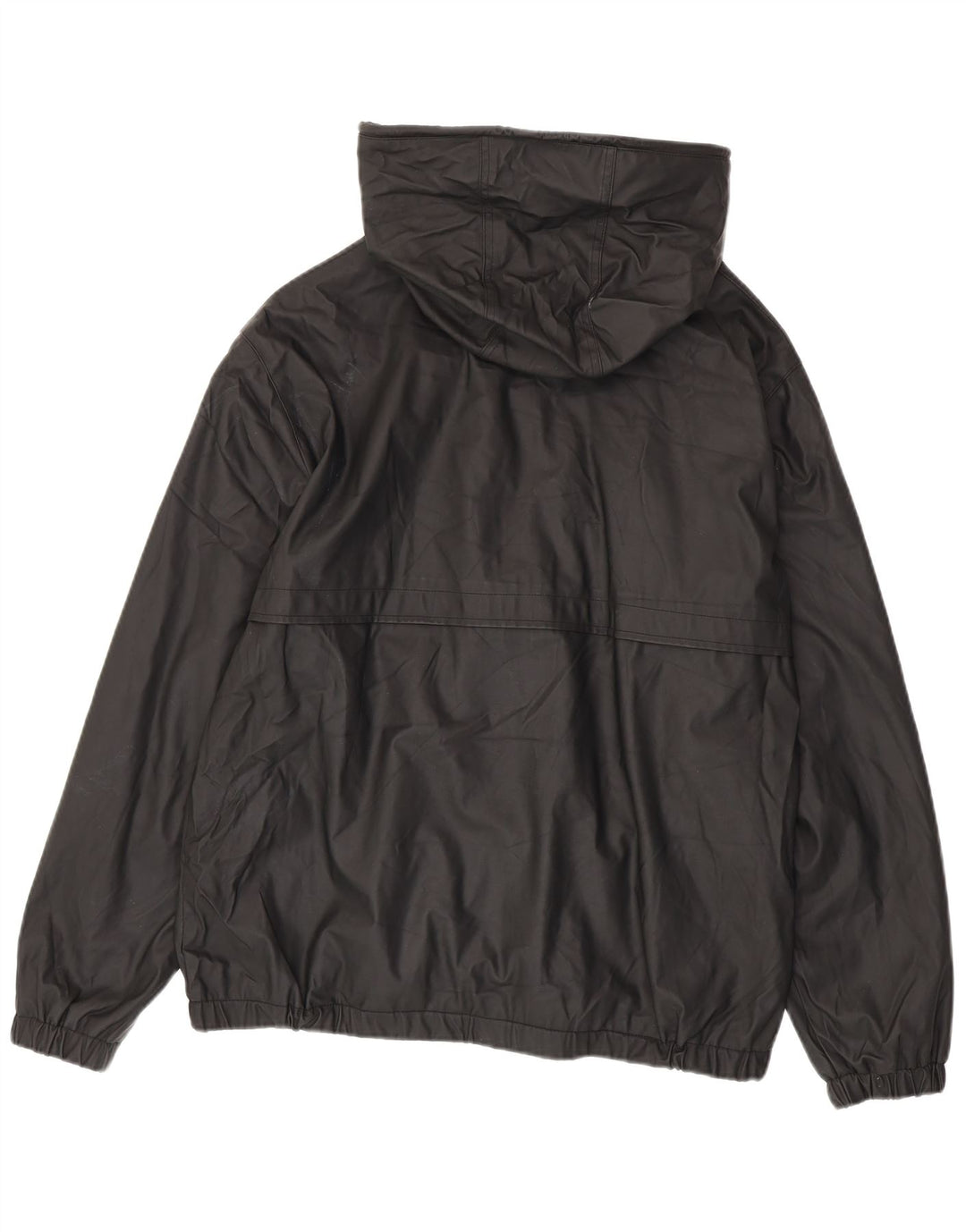 Zara Mens Hooded Rain Jacket UK 42 XL Black Polyester