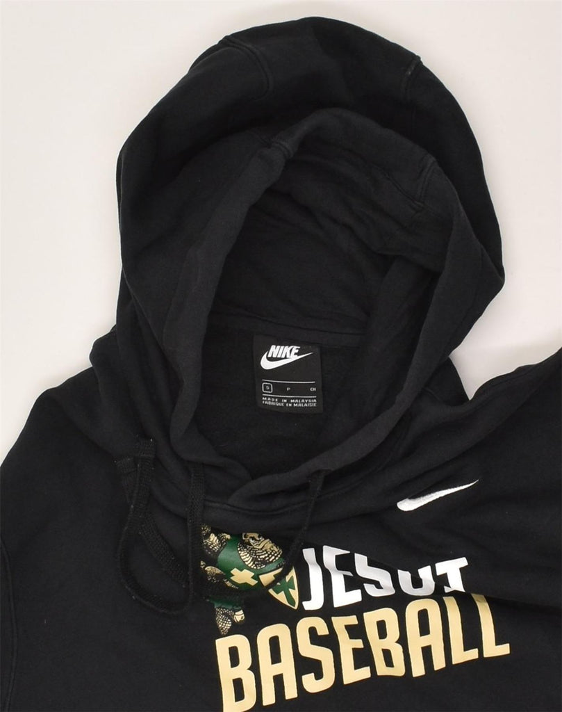 NIKE Mens Graphic Hoodie Jumper Small Black Cotton | Vintage Nike | Thrift | Second-Hand Nike | Used Clothing | Messina Hembry 