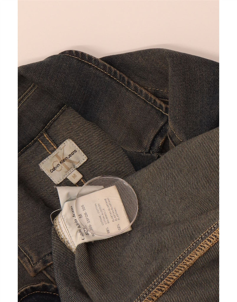 CALVIN KLEIN Womens Denim 3 Button Blazer Jacket UK 12 Medium Blue Cotton Vintage Calvin Klein and Second-Hand Calvin Klein from Messina Hembry 