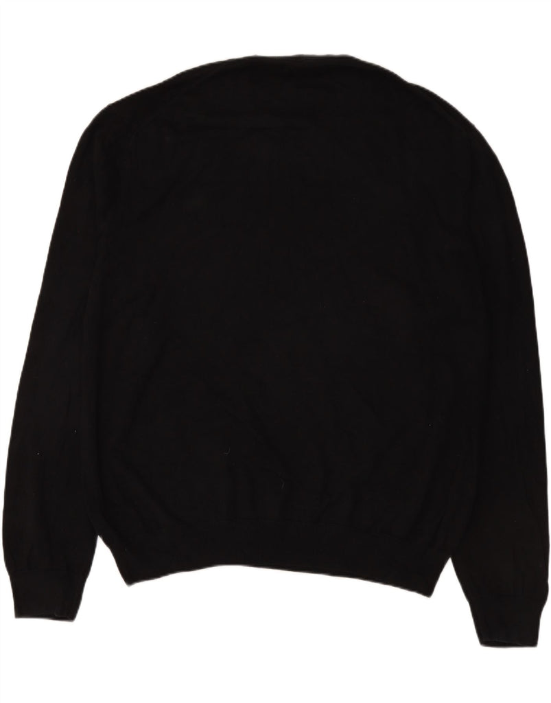 MARKS & SPENCER Mens Crew Neck Jumper Sweater 4XL Black Cotton Vintage Marks & Spencer and Second-Hand Marks & Spencer from Messina Hembry 