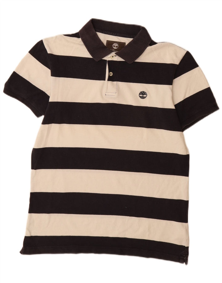 Timberland Mens Earthkeepers Regular Fit Polo Shirt Medium White Striped