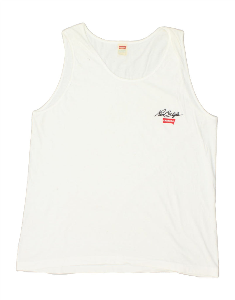 CARRERA Boys Vest Top 13-14 Years Large White Cotton | Vintage Carrera | Thrift | Second-Hand Carrera | Used Clothing | Messina Hembry 