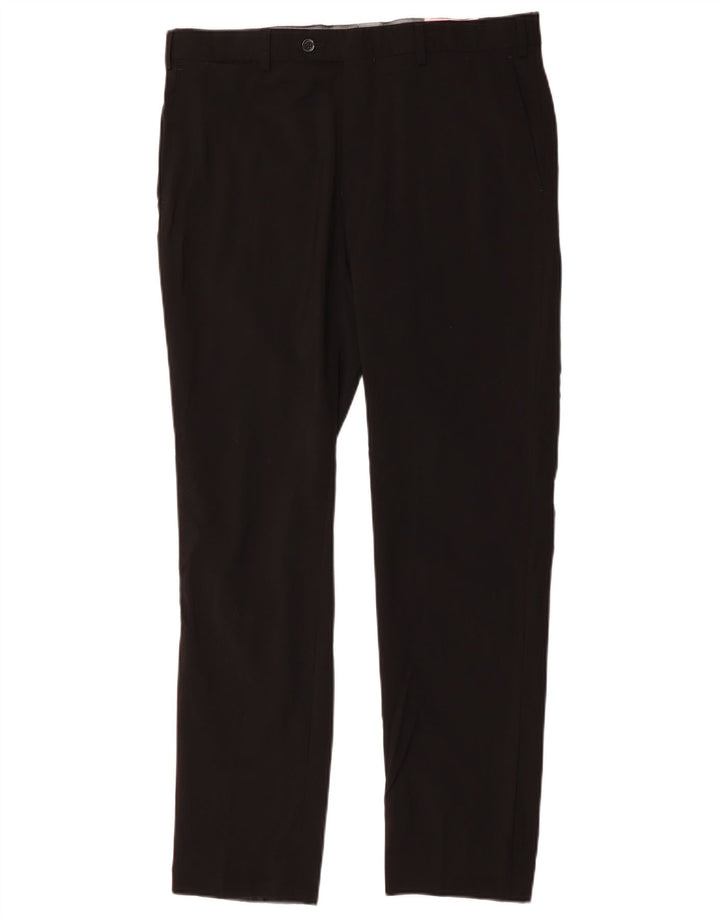 MASSIMO DUTTI Mens Slim Suit Trousers EU 44 Large W34 L31 Black Wool