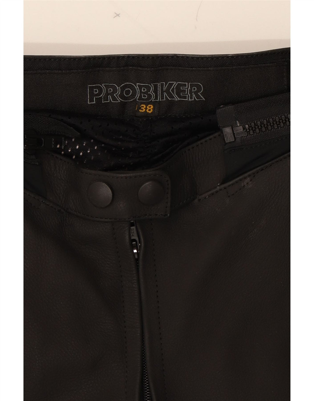 PROBIKER Womens Motorcycle Trousers EU 38 Medium W30 L29 Black Leather Vintage Probiker and Second-Hand Probiker from Messina Hembry 