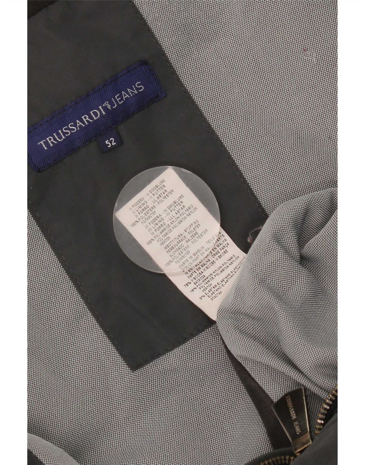 Trussardi Jeans Mens Hooded Padded Jacket IT 52 XL Grey Polyester