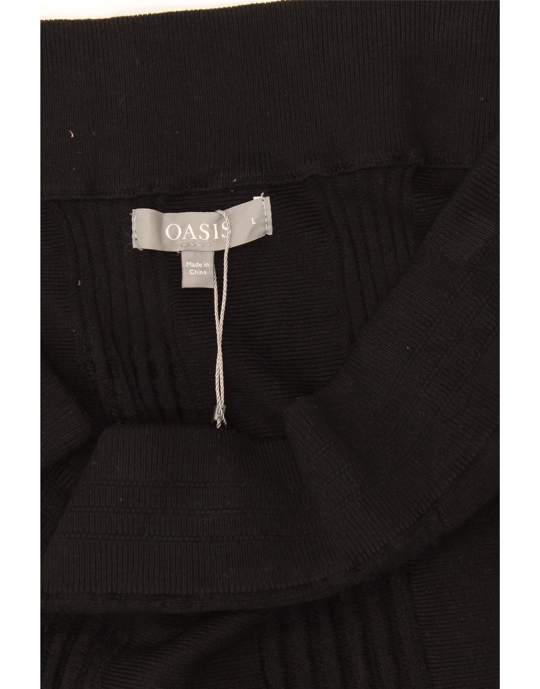 OASIS Womens Knit A-Line Skirt Large W34 Black Viscose Vintage Oasis and Second-Hand Oasis from Messina Hembry 