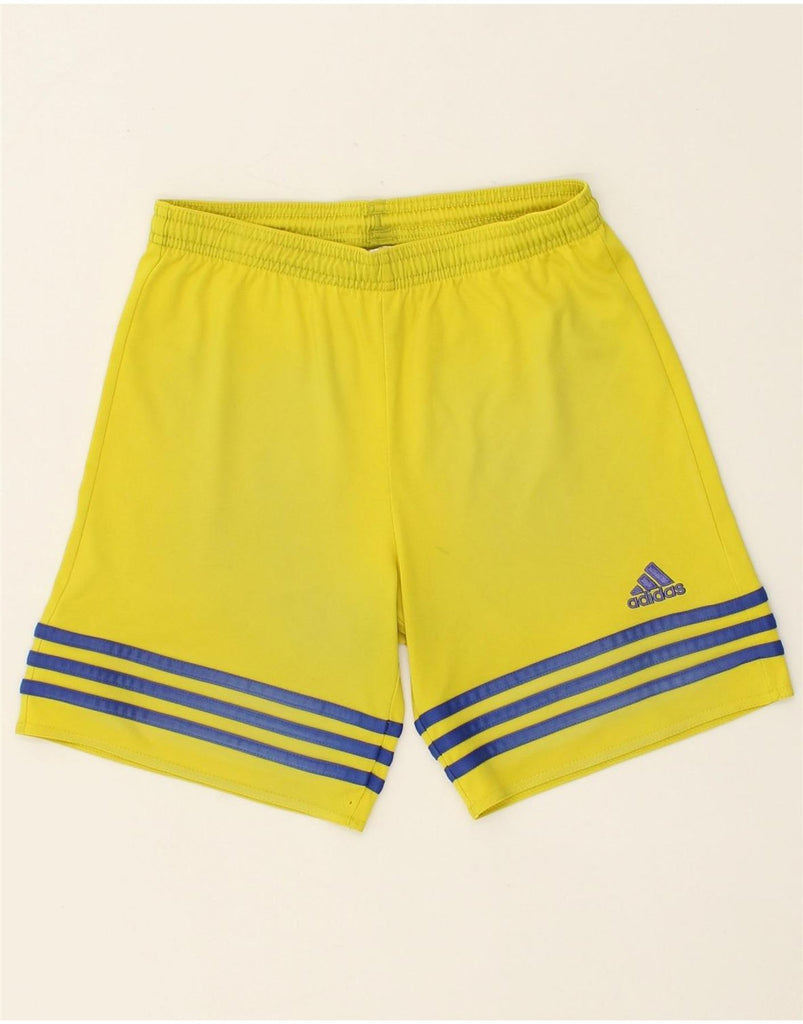 ADIDAS Boys Climalite Sport Shorts 11-12 Years Large Yellow Polyester | Vintage Adidas | Thrift | Second-Hand Adidas | Used Clothing | Messina Hembry 